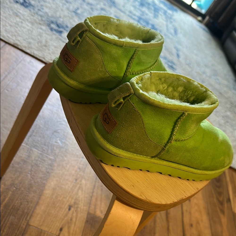 UGG Lime Green Shearling Clogs